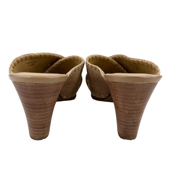 Jack Rogers Blakely Oak Suede 3" Block Heel Sandals 9.5M Tan - Picture 7 of 12